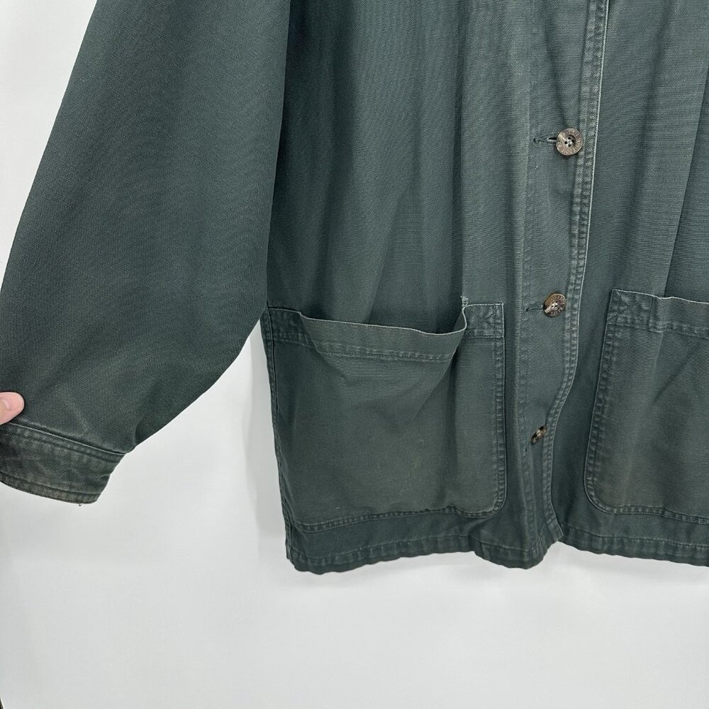 EDDIE BAUER barn jacket plaid lined western green vintage MEDIUM - Picture 8 of 13